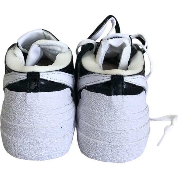 Nike Sacai Blazer Low Sneakers Unisex Size 10/11.5 Shiny Black White DM6443-001 main image 14